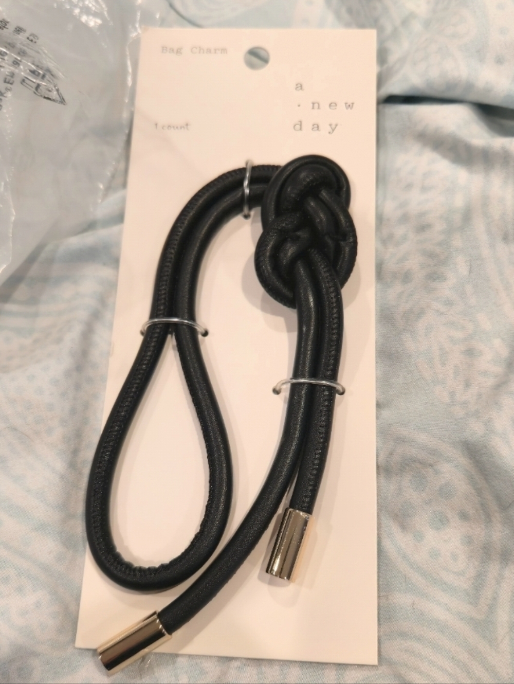 ❤️10/$10 New a new day Black Knot Bag Charm with Gold-Tone Caps